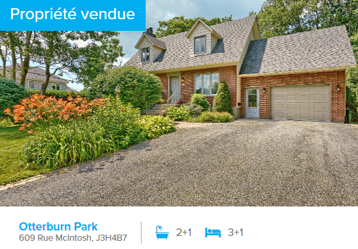 Propriété vendue à Otterburn Park — 609, rue McIntosh
