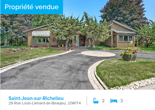 Propriété vendue à Saint-Jean-sur-Richelieu — 29, rue Louis-Liénard-de-Beaujeu